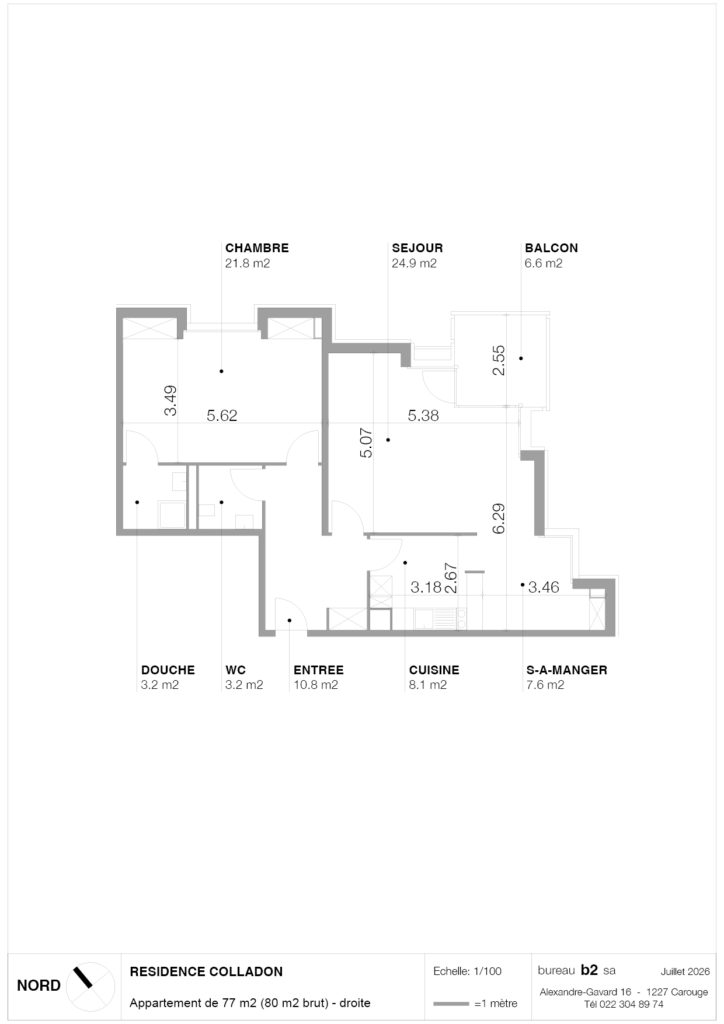 Plan appartement 77m2