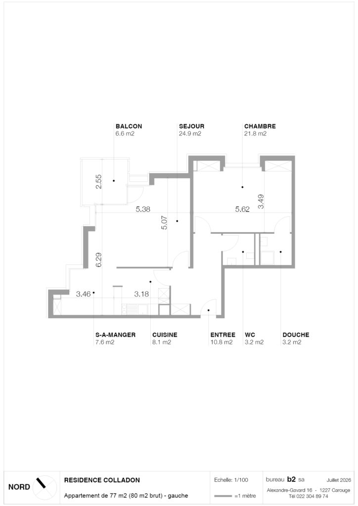 Plan appartement 77m2