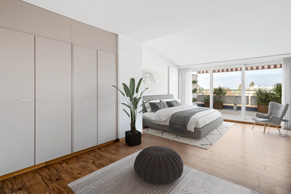 Appartement de standing pour séniors autonomes, chambre spacieuse